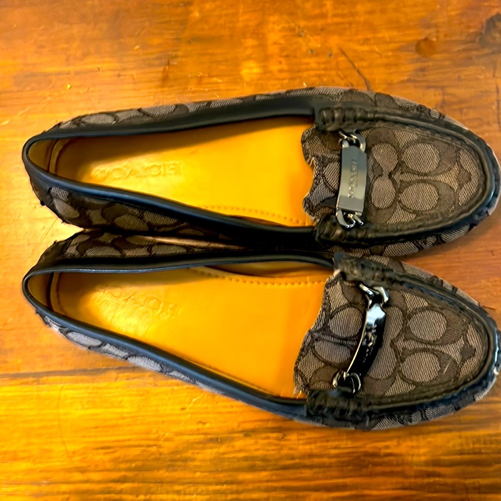 Authentic Coach dress shoes, leather black and grey, size 8